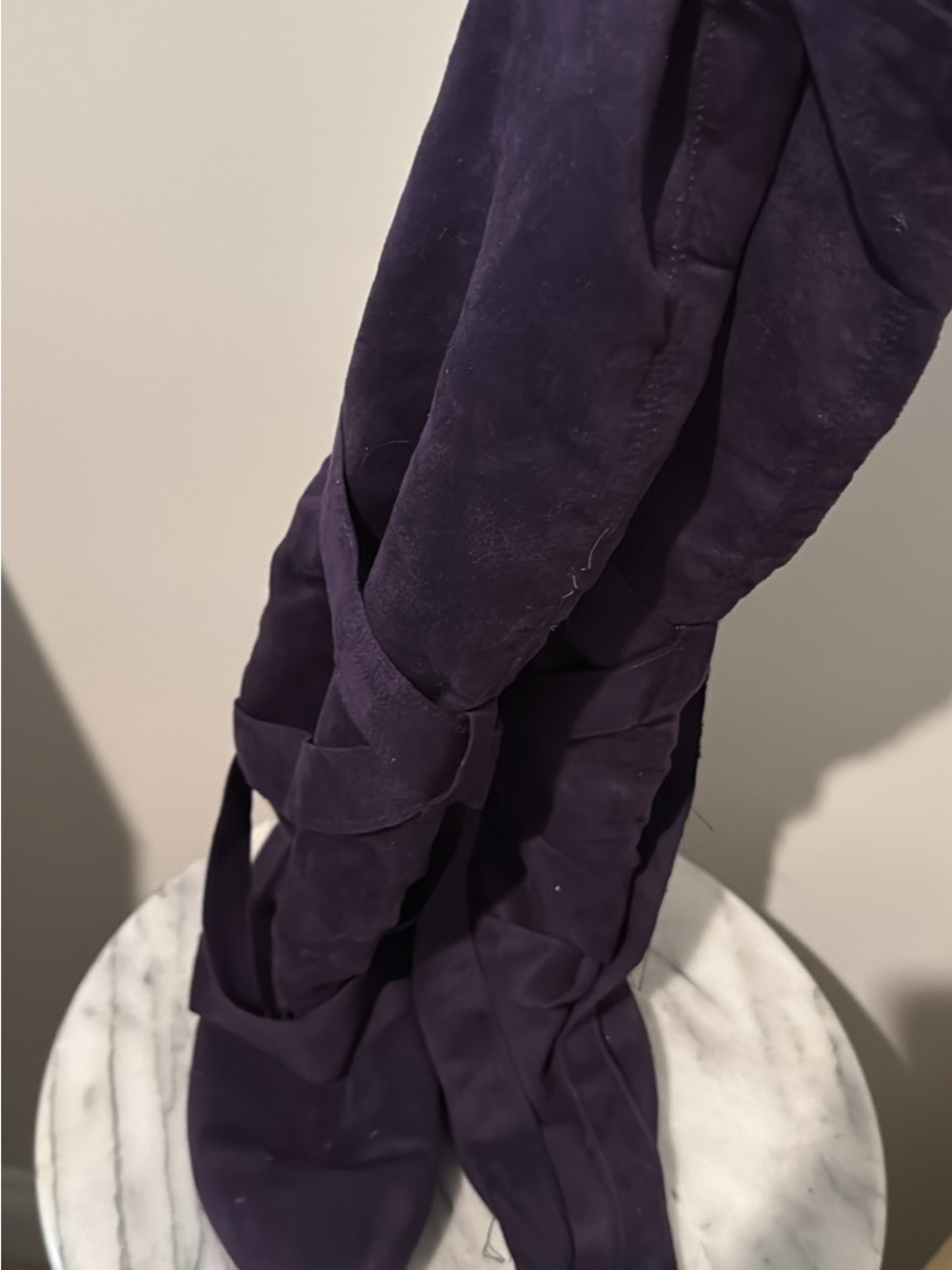 Tall Suede Over-the-Knee Boots in Deep Plum